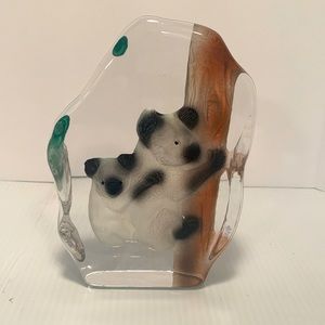 Cristal D’ Arques Koala Mother & Baby Leaded Crystal Glass Art Piece: France